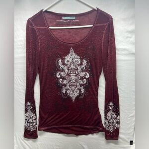 Maurice’s Y2K Light Weight Long Sleeve Bling Top Sz M